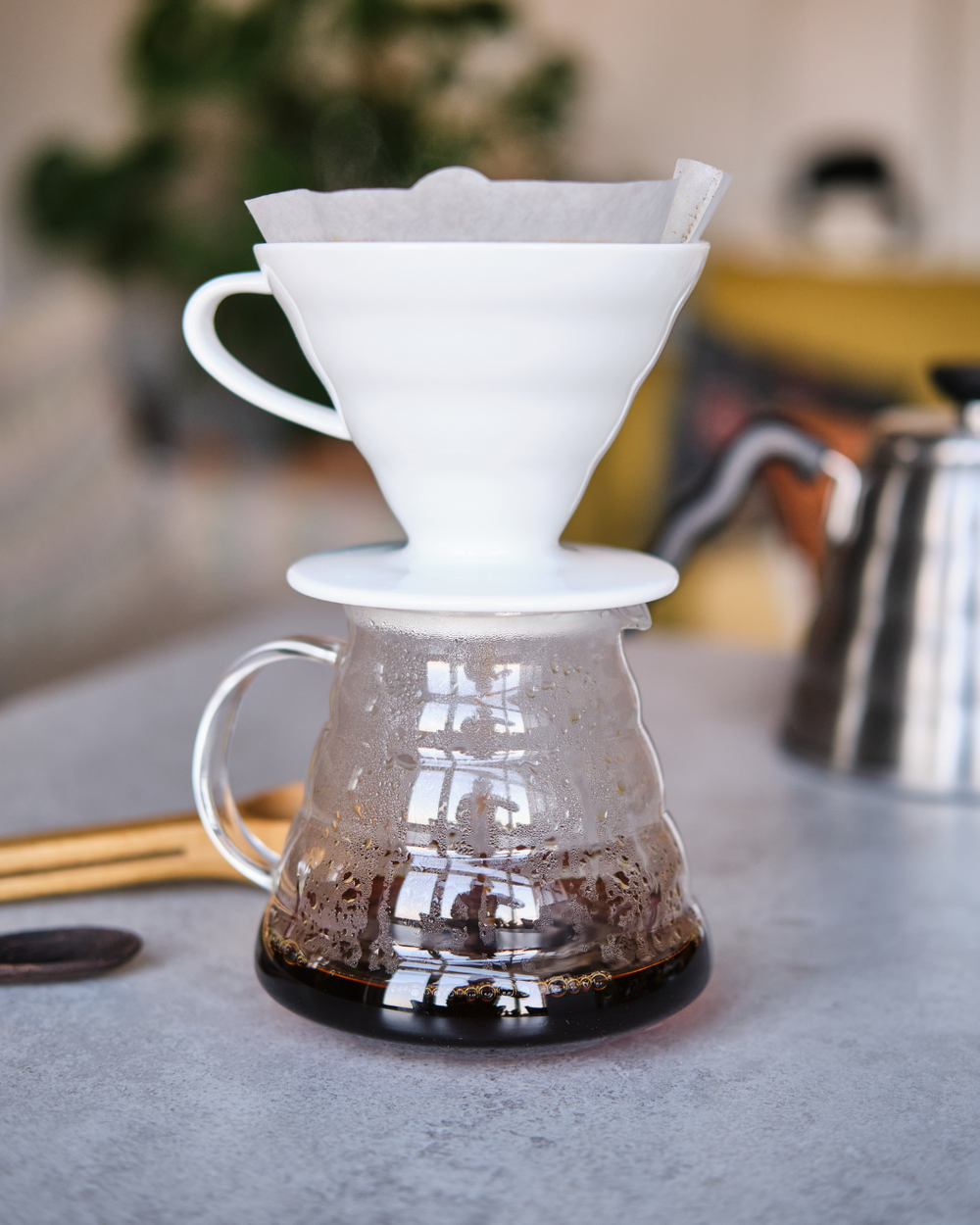 Kalba coffee brewed via pour over