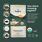 Kalba ground coffee bag with its organic ingredients and USDA Organic seal