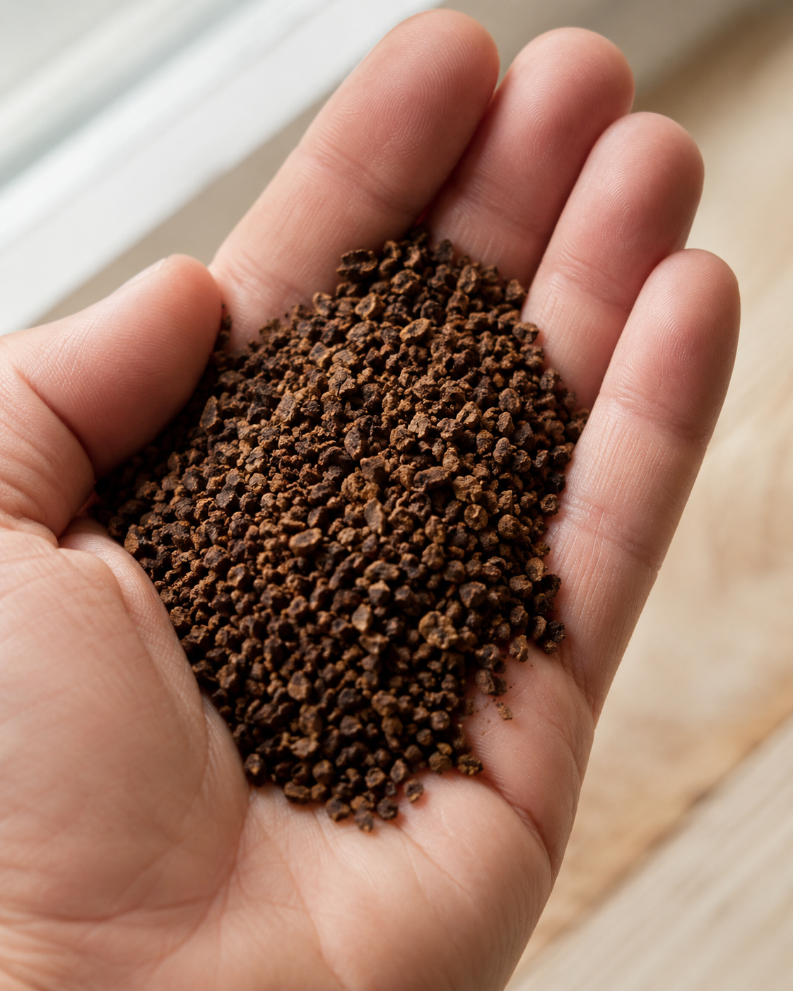 Freshly ground Kalba coffee